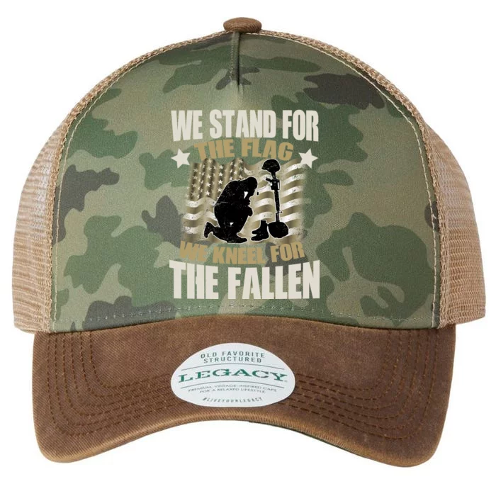 Americans We Stand For The Flag Kneel For The Fallen Legacy Tie Dye Trucker Hat