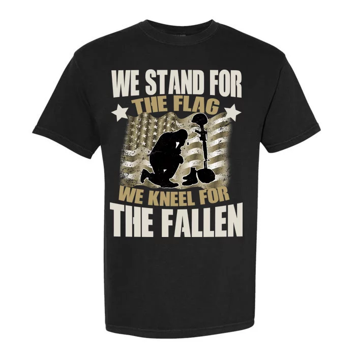 Americans We Stand For The Flag Kneel For The Fallen Garment-Dyed Heavyweight T-Shirt