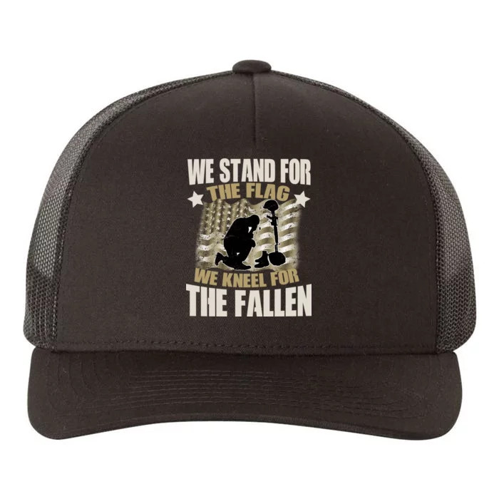 Americans We Stand For The Flag Kneel For The Fallen Yupoong Adult 5-Panel Trucker Hat