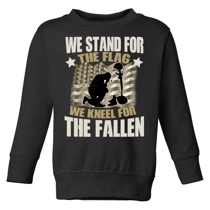 Americans We Stand For The Flag Kneel For The Fallen Toddler Sweatshirt