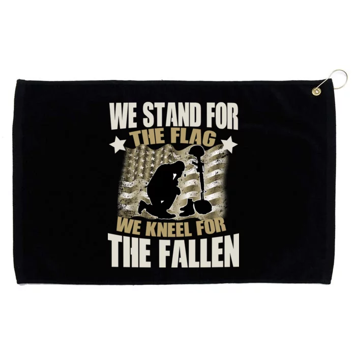 Americans We Stand For The Flag Kneel For The Fallen Grommeted Golf Towel