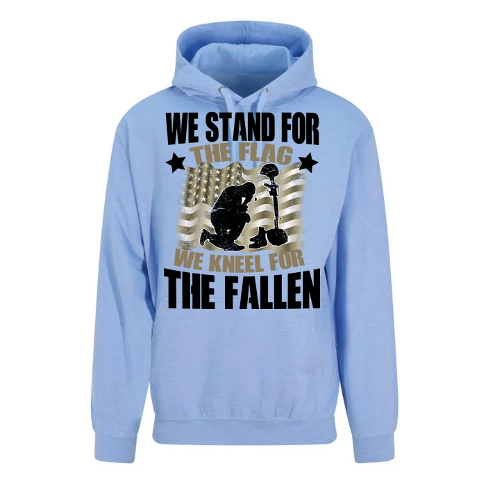 Americans We Stand For The Flag Kneel For The Fallen Unisex Surf Hoodie