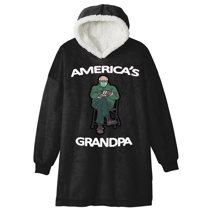 America's Grandpa Bernie Sanders Mitten Meme Hooded Wearable Blanket