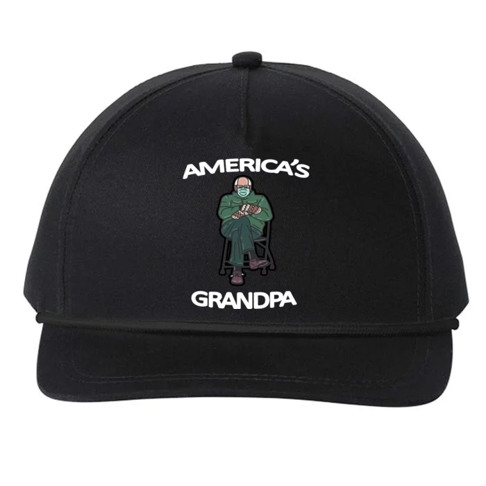 America's Grandpa Bernie Sanders Mitten Meme Snapback Five-Panel Rope Hat