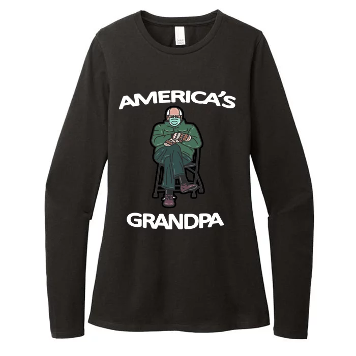 America's Grandpa Bernie Sanders Mitten Meme Womens CVC Long Sleeve Shirt