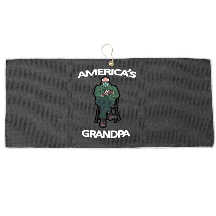 America's Grandpa Bernie Sanders Mitten Meme Large Microfiber Waffle Golf Towel