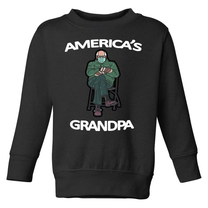 America's Grandpa Bernie Sanders Mitten Meme Toddler Sweatshirt