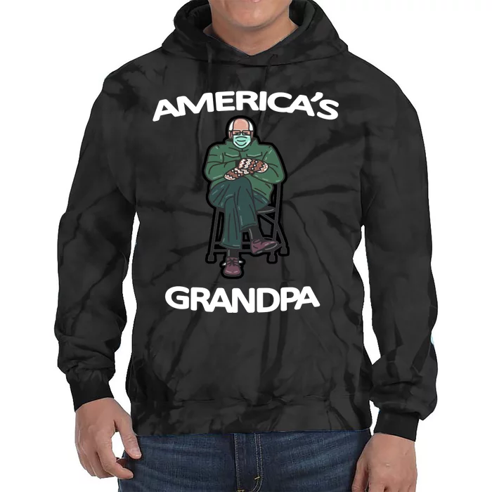 America's Grandpa Bernie Sanders Mitten Meme Tie Dye Hoodie