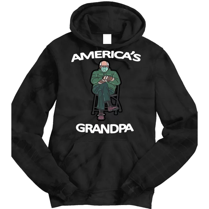 America's Grandpa Bernie Sanders Mitten Meme Tie Dye Hoodie