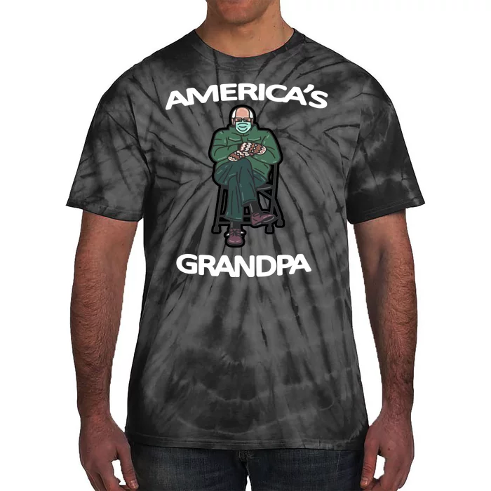 America's Grandpa Bernie Sanders Mitten Meme Tie-Dye T-Shirt