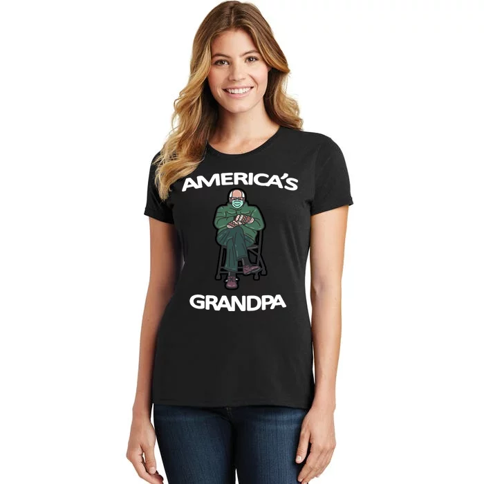 America's Grandpa Bernie Sanders Mitten Meme Women's T-Shirt