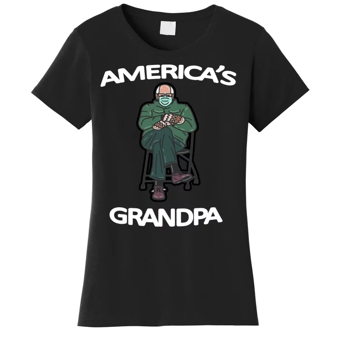 America's Grandpa Bernie Sanders Mitten Meme Women's T-Shirt