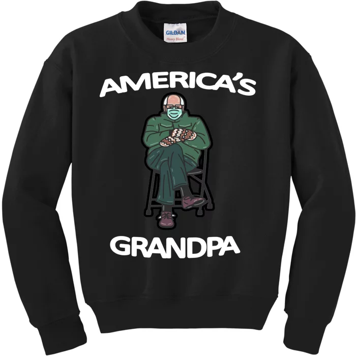 America's Grandpa Bernie Sanders Mitten Meme Kids Sweatshirt