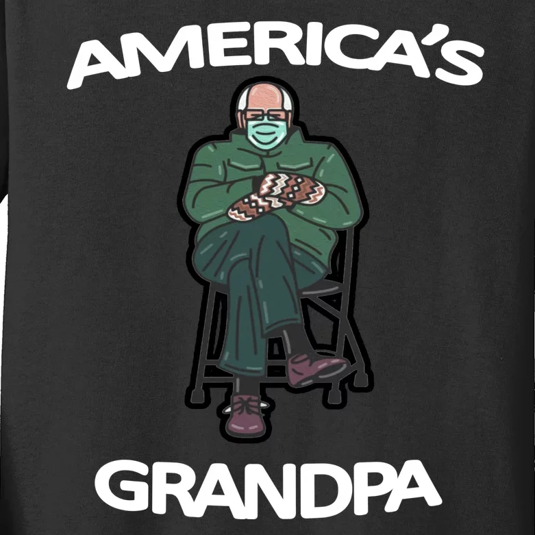 America's Grandpa Bernie Sanders Mitten Meme Kids Long Sleeve Shirt