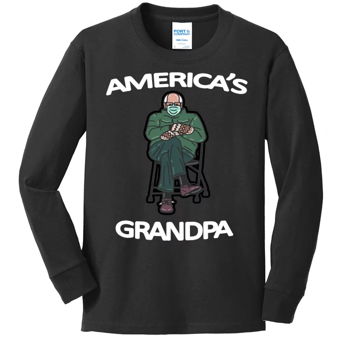 America's Grandpa Bernie Sanders Mitten Meme Kids Long Sleeve Shirt