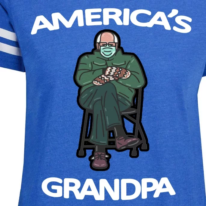 America's Grandpa Bernie Sanders Mitten Meme Enza Ladies Jersey Football T-Shirt