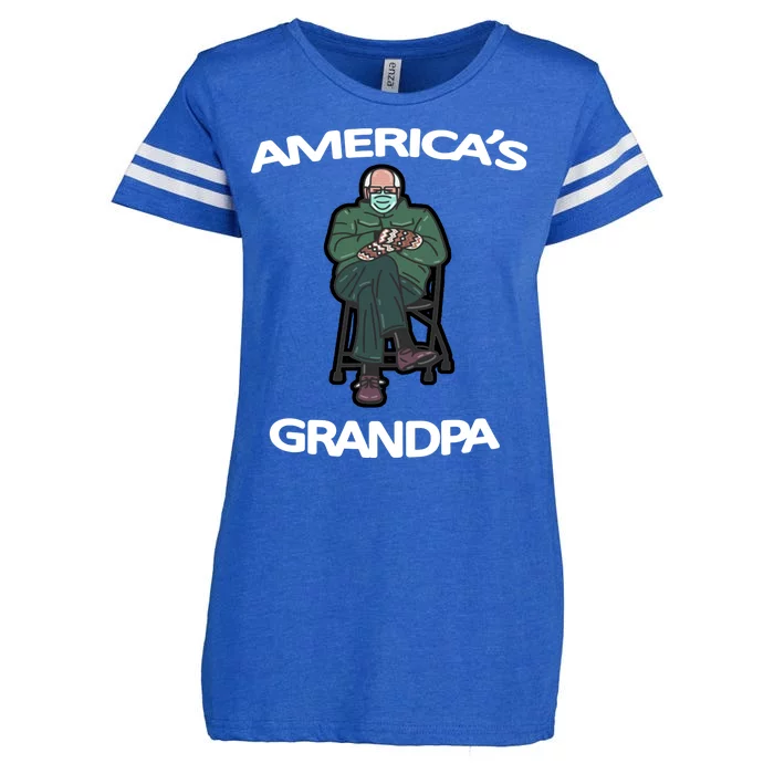 America's Grandpa Bernie Sanders Mitten Meme Enza Ladies Jersey Football T-Shirt