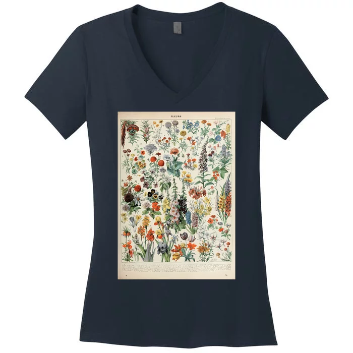 Adolphe Millot Fleurs A Women's V-Neck T-Shirt