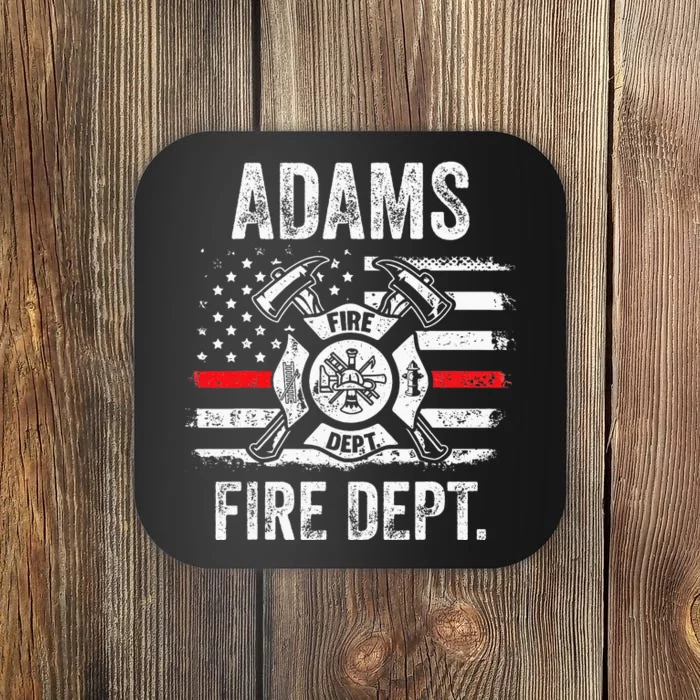 Adams Massachusetts Fire Department Thin Red Line Fireman Coaster