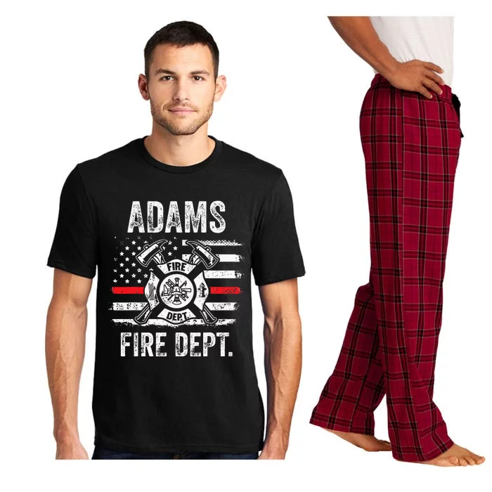 Adams Massachusetts Fire Department Thin Red Line Fireman Pajama Set