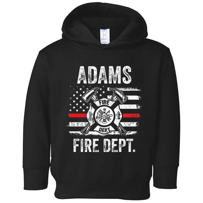 Adams Massachusetts Fire Department Thin Red Line Fireman Toddler Hoodie