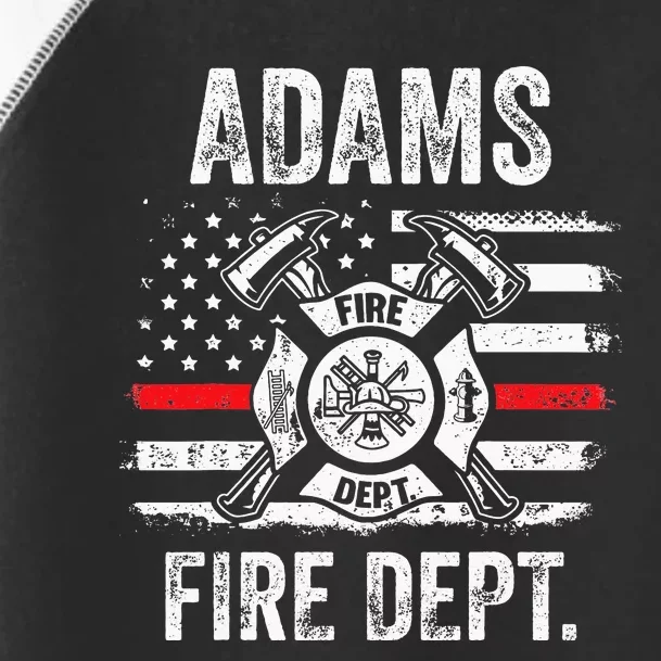 Adams Massachusetts Fire Department Thin Red Line Fireman Toddler Fine Jersey T-Shirt