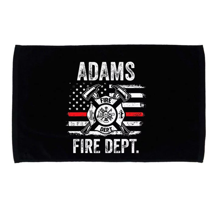 Adams Massachusetts Fire Department Thin Red Line Fireman Microfiber Hand Towel