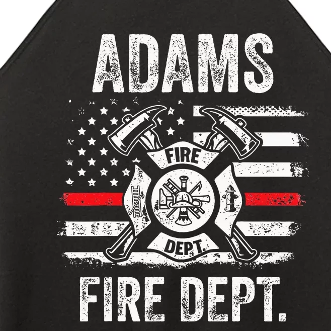 Adams Massachusetts Fire Department Thin Red Line Fireman Women’s Perfect Tri Rocker Tank