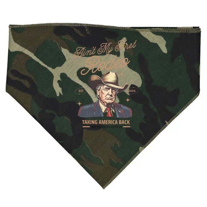 AinT My First Rodeo Trump Cowboy Taking America Back USA-Made Doggie Bandana