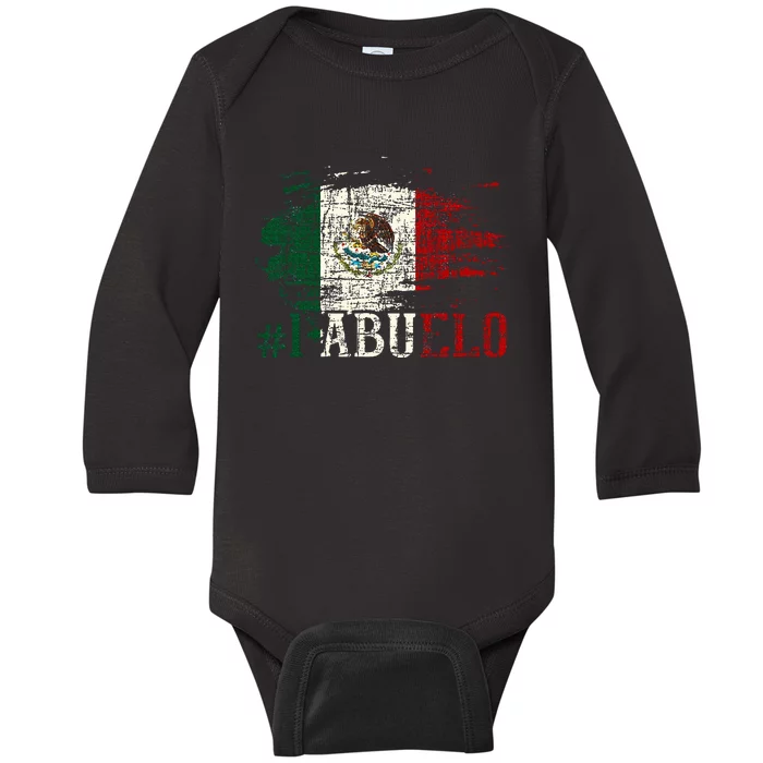 Abuelo Mexican Flag Grandfather Grandad Fathers Day Dad Baby Long Sleeve Bodysuit