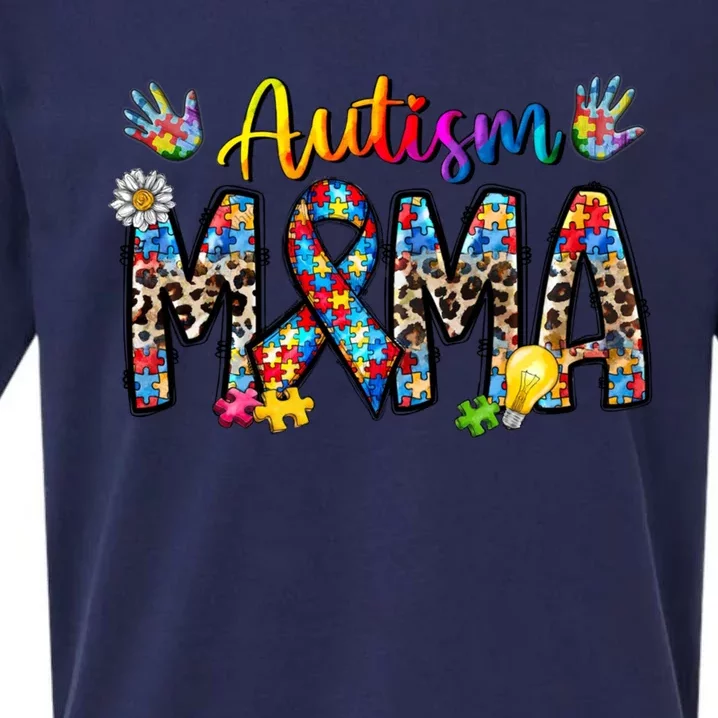 Autism Mama Funny Gift Sueded Cloud Jersey T-Shirt