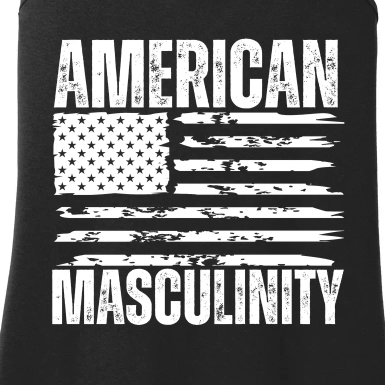 American Masculinity Funny American Flag Ladies Essential Tank