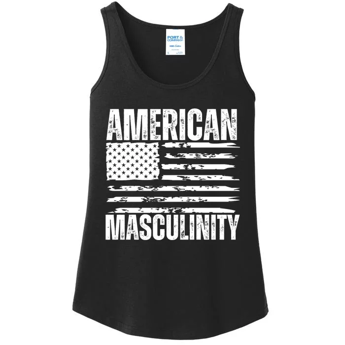 American Masculinity Funny American Flag Ladies Essential Tank