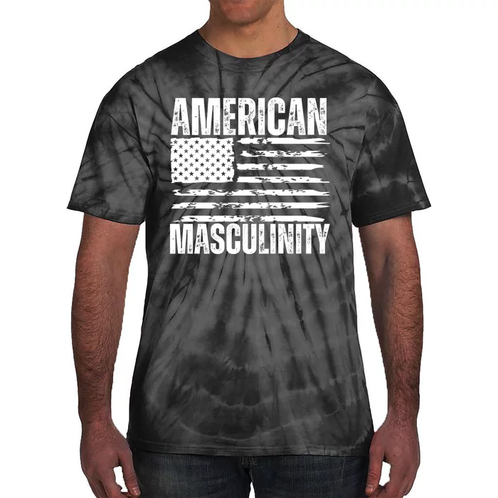 American Masculinity Funny American Flag Tie-Dye T-Shirt