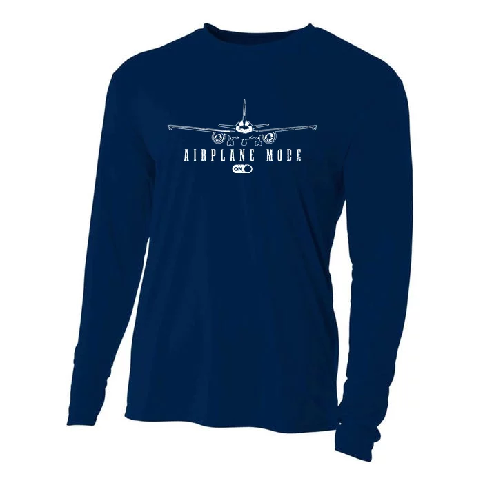 Airplane Mode Funny Pilot Aviation Cooling Performance Long Sleeve Crew