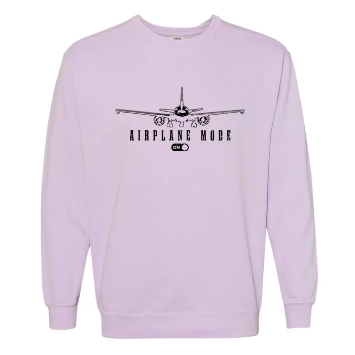 Airplane Mode Funny Pilot Aviation Garment-Dyed Sweatshirt