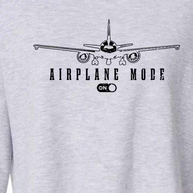 Airplane Mode Funny Pilot Aviation Cropped Pullover Crew