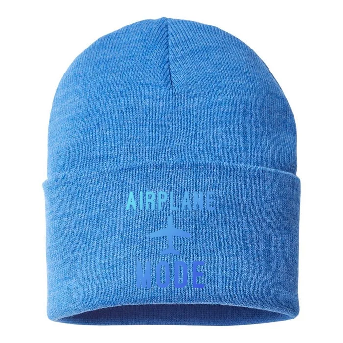 Airplane Mode Funny Vacation Airport Traveling Airplane Mode Gift Sustainable Knit Beanie