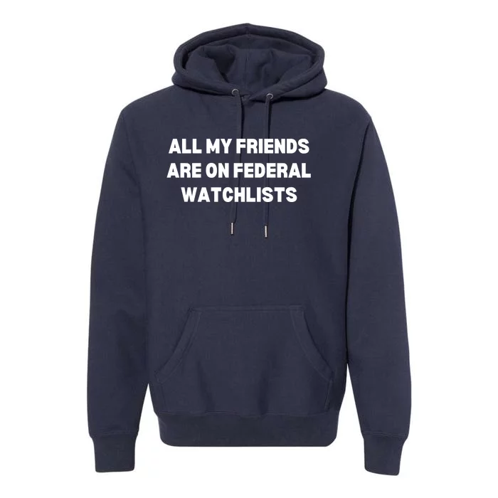 All My Friends Are On Federal Watch Lists Funny Quote Premium Hoodie