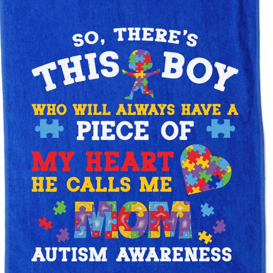 Autism Mom For Son Autism Awareness Month Autism Mom Gift Platinum Collection Golf Towel