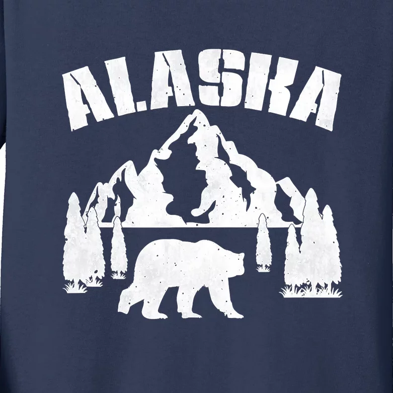 Alaska Mountains Forest Hunting Usa Kids Long Sleeve Shirt