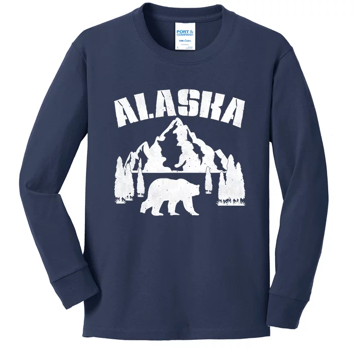 Alaska Mountains Forest Hunting Usa Kids Long Sleeve Shirt