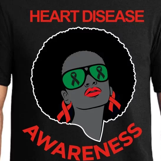 Awareness Month Funny Gift Black Heart Disease Awareness Gift Pajama Set