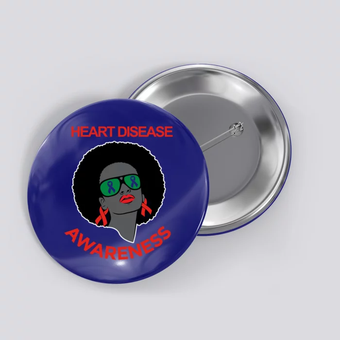 Awareness Month Funny Gift Black Heart Disease Awareness Gift Button