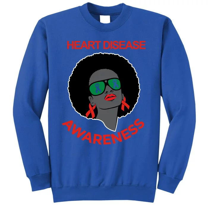 Awareness Month Funny Gift Black Heart Disease Awareness Gift Tall Sweatshirt