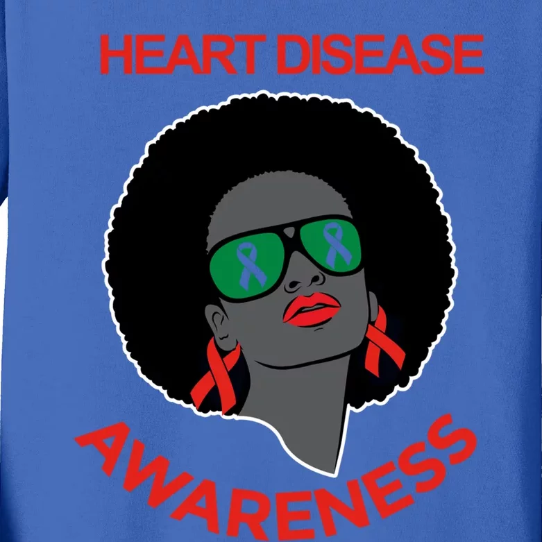 Awareness Month Funny Gift Black Heart Disease Awareness Gift Kids Long Sleeve Shirt