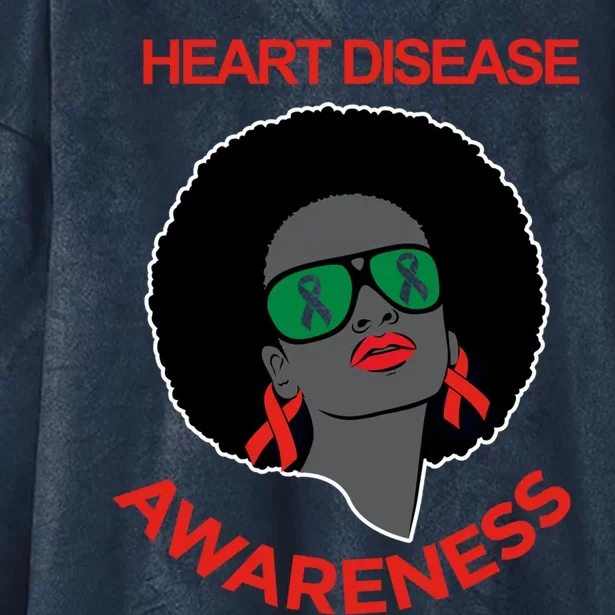 Awareness Month Funny Gift Black Heart Disease Awareness Gift Hooded Wearable Blanket