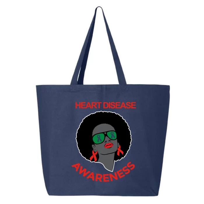 Awareness Month Funny Gift Black Heart Disease Awareness Gift 25L Jumbo Tote