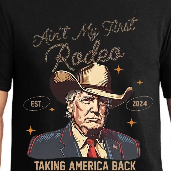 Aint My First Rodeo Western Cowboy Trump 2024 Ultra Maga Pajama Set