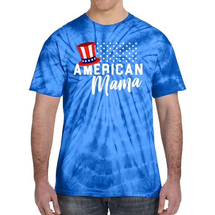 American Mama Funny Gift Mom 4th Of July Gift Tie-Dye T-Shirt